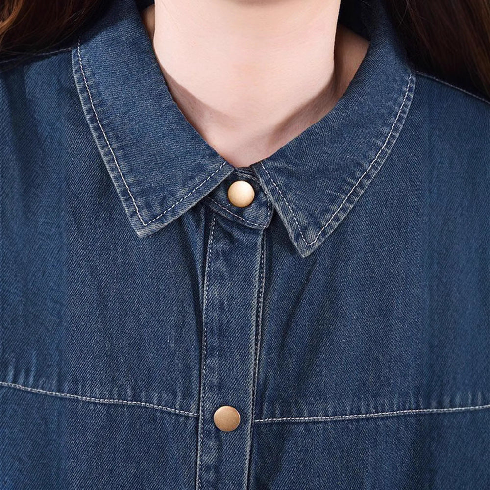 Loose Denim Trench Coat