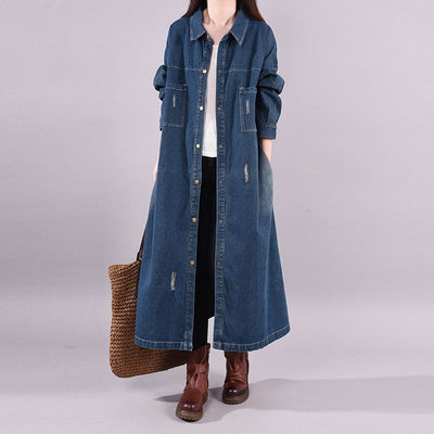 Loose Denim Trench Coat
