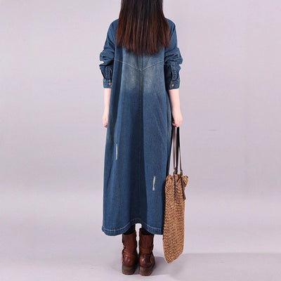 Loose Denim Trench Coat