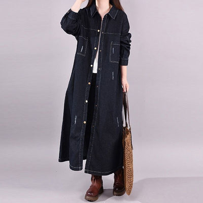 Loose Denim Trench Coat